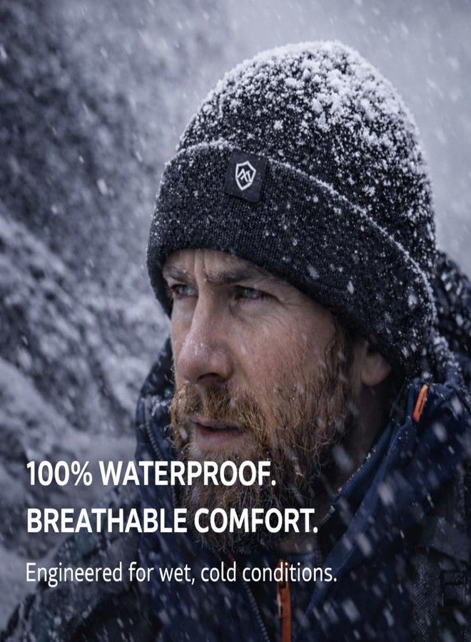 DexShell Waterproof Beanie for Men & Women, Windproof Thermal Winter Hat with Fleece Liner, PFOA-Free Membrane Insulated Cuffed Knit Cap for Cold Weather, Black One Size (56-58cm) - Image 2
