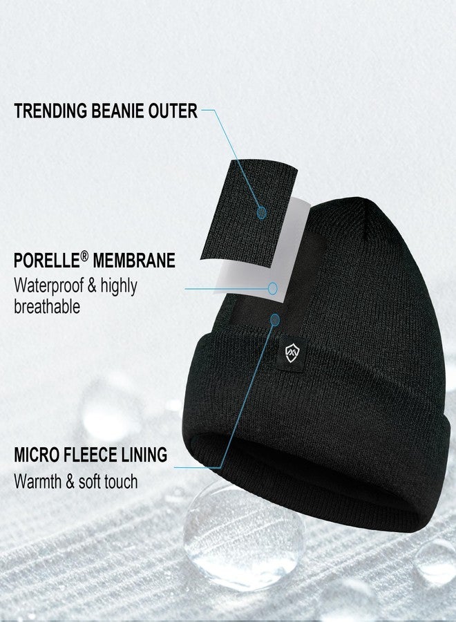 DexShell Waterproof Beanie for Men & Women, Windproof Thermal Winter Hat with Fleece Liner, PFOA-Free Membrane Insulated Cuffed Knit Cap for Cold Weather, Black One Size (56-58cm) - Image 3