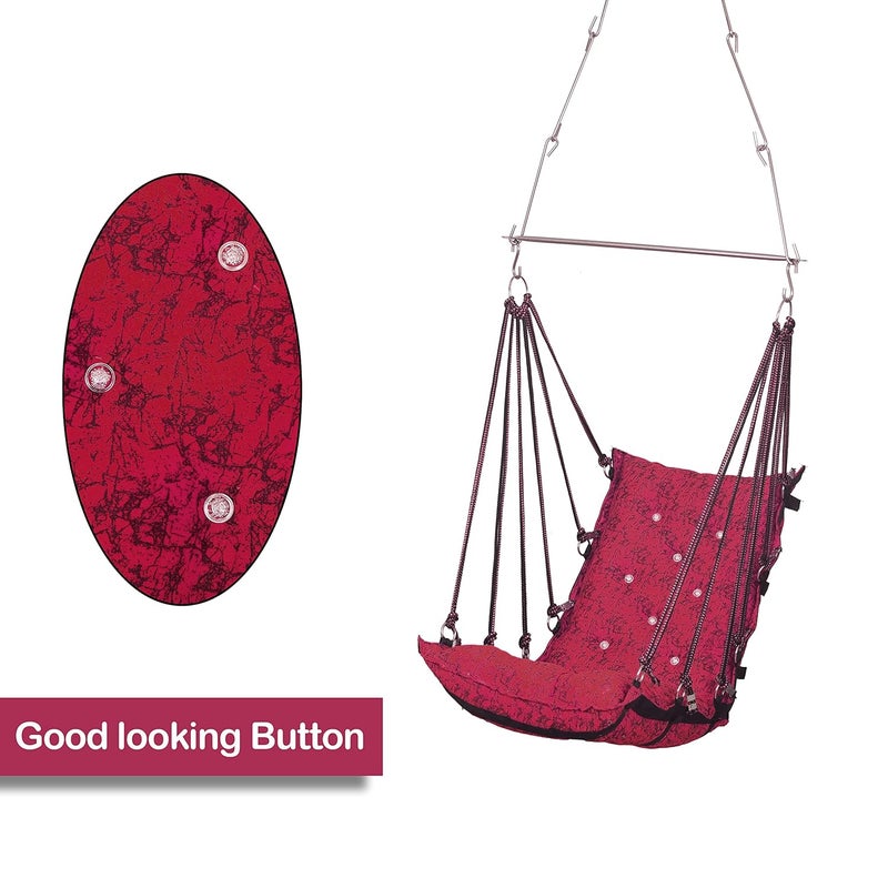 Boffle Hammock Swing Cotton Cushion and Hardware Kits Max 150 Kg Hanging Jhula Indoor Outdoor Hanging Chair for Balcony Hammocks Swing Chairs - Image 2