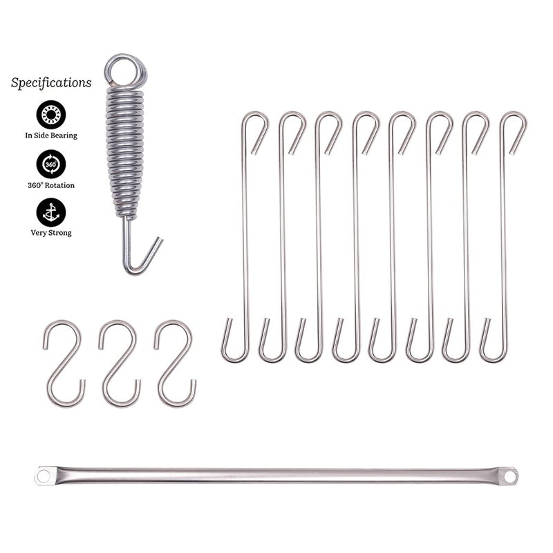 Boffle Hammock Swing Cotton Cushion and Hardware Kits Max 150 Kg Hanging Jhula Indoor Outdoor Hanging Chair for Balcony Hammocks Swing Chairs - Image 5