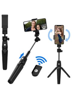 Selfie Stick Bluetooth Selfie Stick Tripod Selfie Stick Wireless Remote Shutter with Expandable Portable Monopod for Photography (Color: Black, Size: One Size)