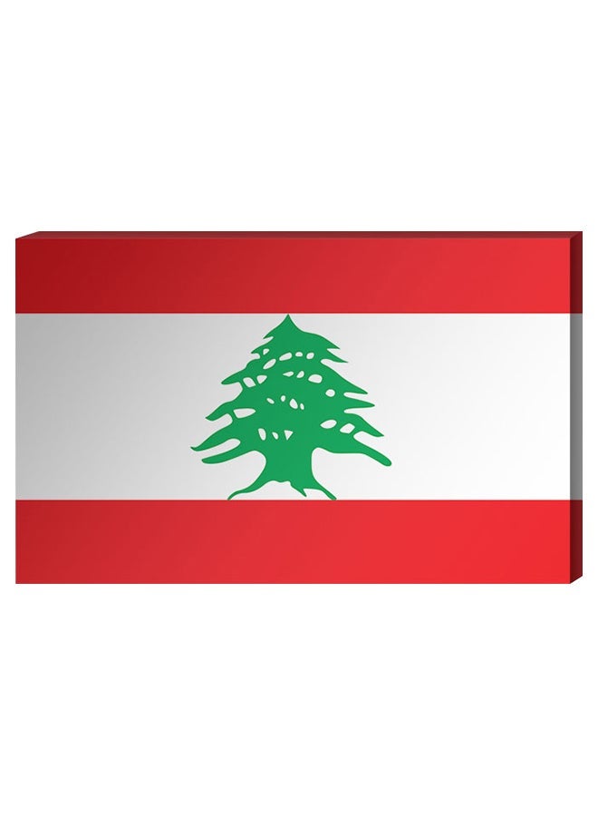 RYN Lebanese Flag Wall Decor Painting With Inner Frame White/Red/Green 40 x 60centimeter - Image 2
