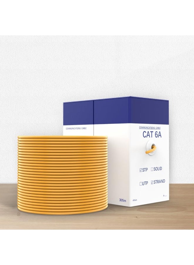 VENTION VENTION Cat6A SFTP Ethernet Cable, 27AWG, Oxygen-Free Copper, Double Shielding, 10Gbps, 500MHz, PVC Jacket, 6mm OD, High-Speed 305m Network Cable Reel I IHCY305  - Image 2