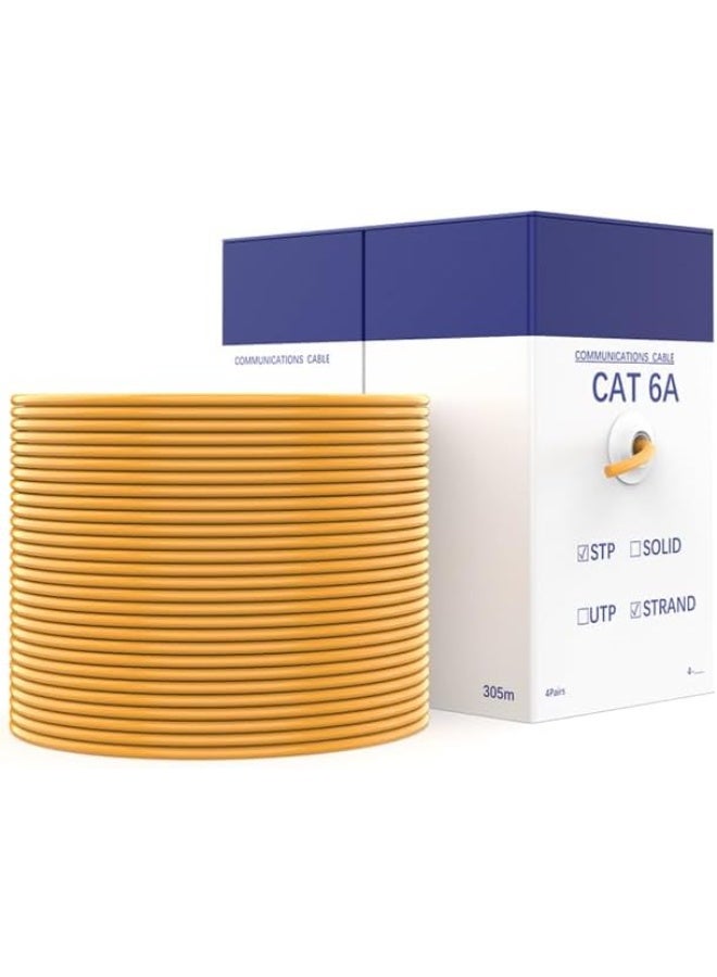 VENTION VENTION Cat6A SFTP Ethernet Cable, 27AWG, Oxygen-Free Copper, Double Shielding, 10Gbps, 500MHz, PVC Jacket, 6mm OD, High-Speed 305m Network Cable Reel I IHCY305  - Image 1