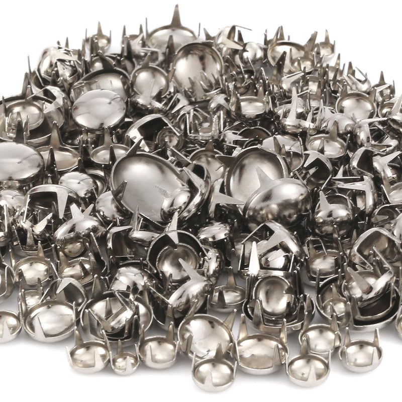 YORANYO 1220 Pcs Assorted Sizes Studs for Clothing Leather Rivets Round Dome Studs and Spikes Prong Studs Kit for Leather Craft Clothing Belts Bags Shoes Bracelets Dog Collar Accessories (Silver) - Image 5