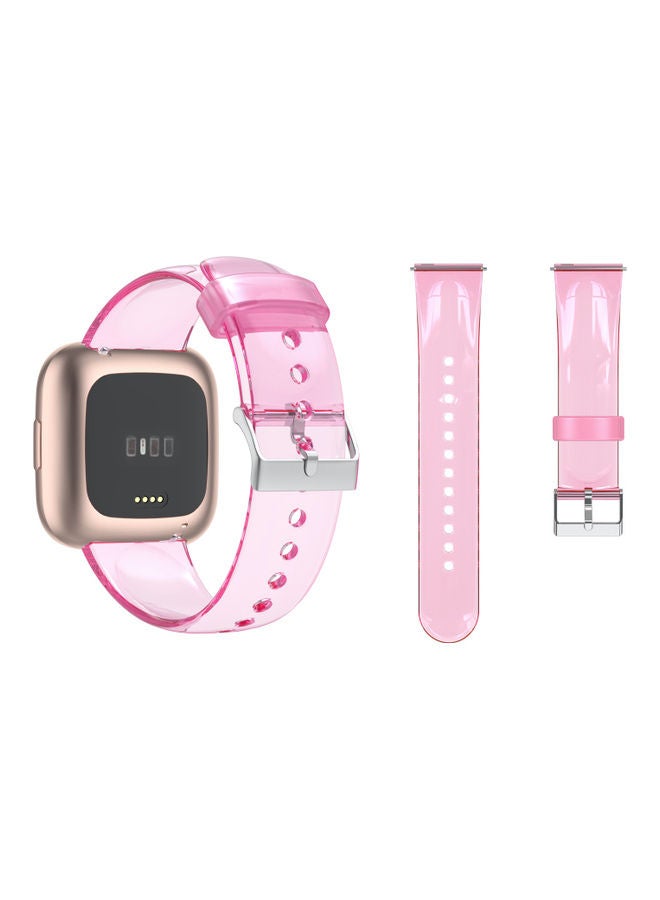Perfii Clear Case  Replacement Band For Fitbit Versa 3 Pink - Image 2