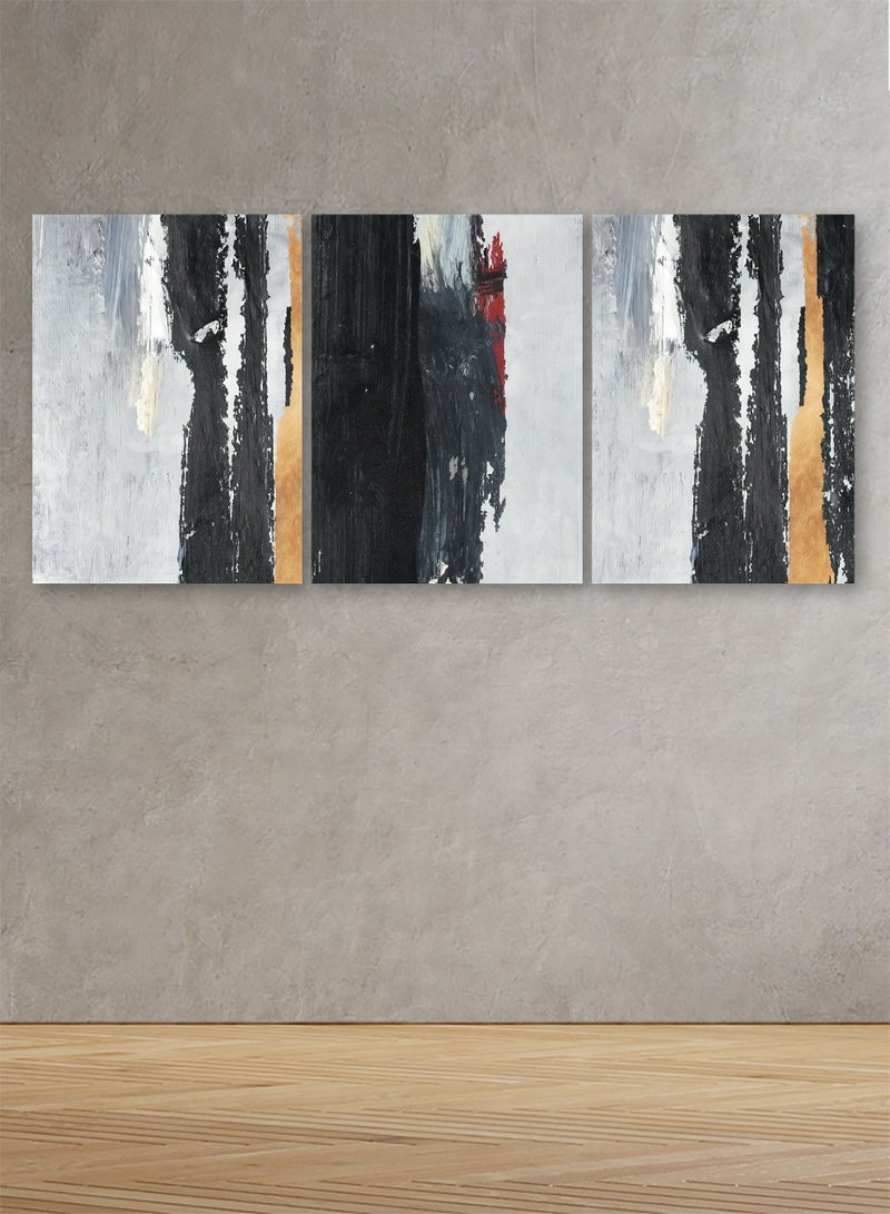 ماركتنا لوحة جدارية فنية لتزين الحائط بتصميم تجريدي ، ثلاث قطع ،مقاس120X60سم - Image 1