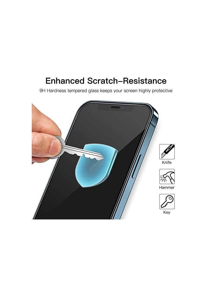 JETech Full Coverage Screen Protector for iPhone 12 Pro Max 6.7-Inch, Black Edge Tempered Glass Film with Easy Installation Tool, Case-Friendly, HD Clear, 3-Pack - Image 3