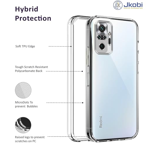 Jkobi Back Case Cover for Xiaomi Mi Redmi Note 10 Pro | 10 Pro Max (Silicone Clear Shockproof with Protection | Flexible and Soft | Transparent) - Image 5