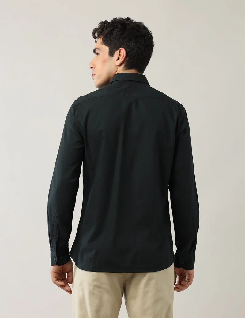 Arrow Dark Grey Textured Pure Cotton Shirt for Men | Best Price UAE