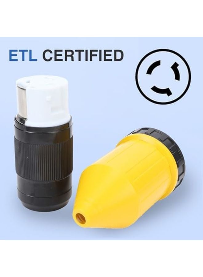 50 Amp RV Power Cord Twist Lock Plug With Boot Cover NEMA SS2 50R Female Connector - Image 3