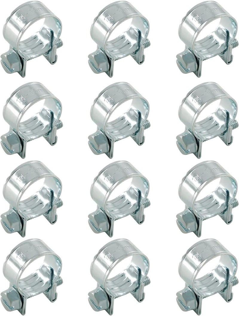 Jersvimc 12pcs Stainless Steel Gas Line Clamp (14-16mm) - Image 1
