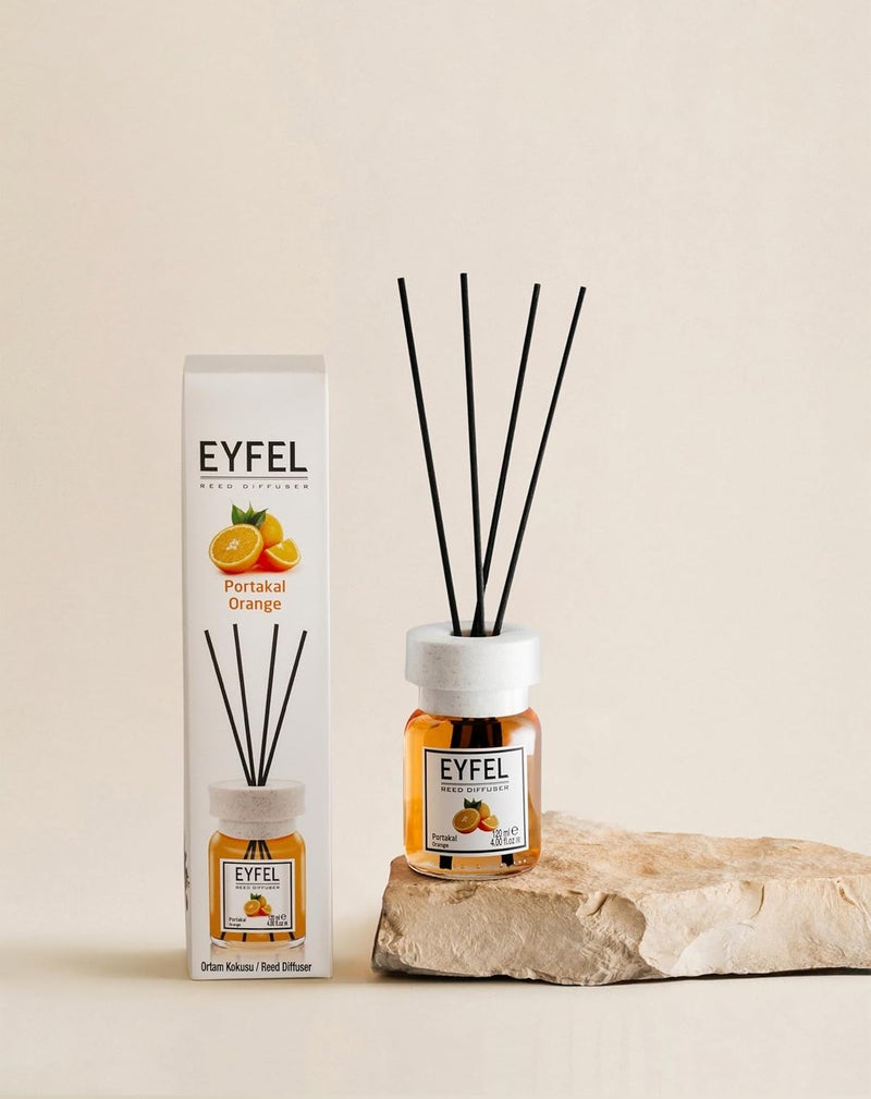 EYFEL Reed Diffusers for Home – Orange Reed Diffuser Set 4.05 fl oz Oil Diffuser Sticks, Bathroom Diffuser, Home Fragrances, Scented Sticks, Home Decor - Image 2