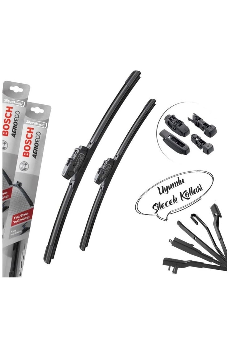 BOSCH Aeroeco Front Window Wiper Blades Driver Side And Passenger side For Mitsubishi Montero Sep. 2006 - Jul. 2009 - Image 3