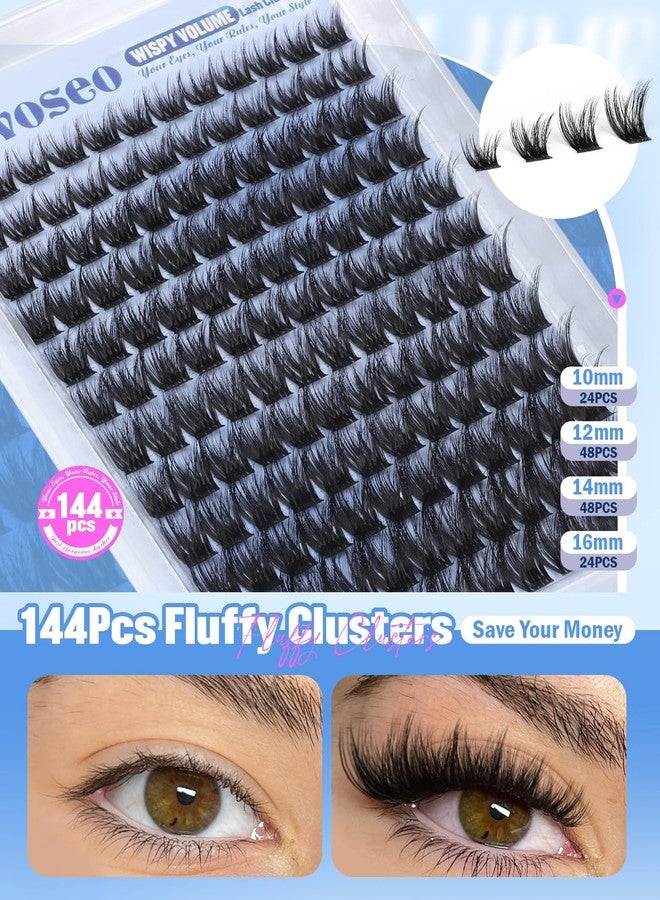 wiwoseo Wispy Lash Clusters Kit Fluffy Eyelash Clusters Kit for Volume C Curl Cluster Eyelash Extensions DIY lash Extensions with Bond and Seal 144pcs 10-16mm by wiwoseo (No Tweezers) - Image 5