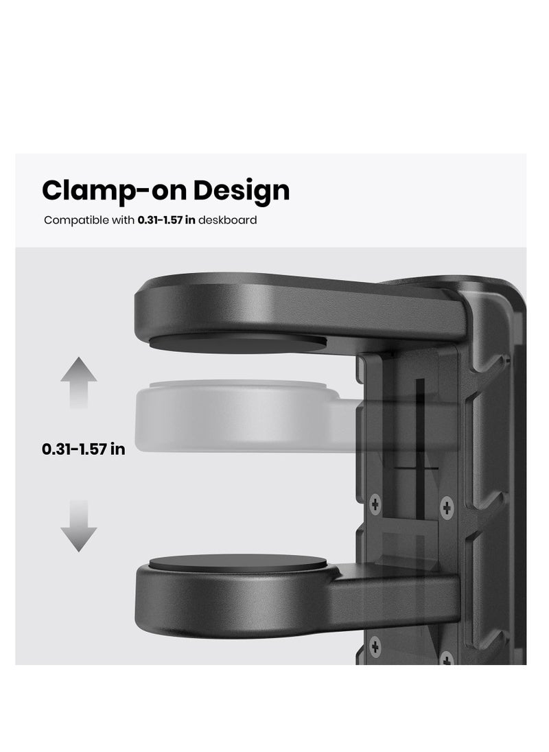 3-in-1 PC Gaming Headset and Controller Holder, Headphone Stand with Adjustable Clamp, 2 Controller Holders, Rotating Arm, and Cable Organizer, Universal PC Gaming Accessory Controller Headset Stand - Image 4