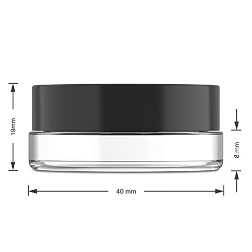 oil slick 90pcs Thick Bottom Low Profile 7ml Glass Jars with Black Lids : Air tight container (Black Lids) - Image 3