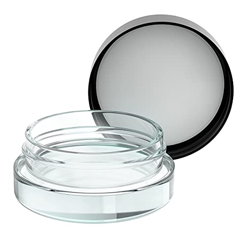 oil slick 90pcs Thick Bottom Low Profile 7ml Glass Jars with Black Lids : Air tight container (Black Lids) - Image 1