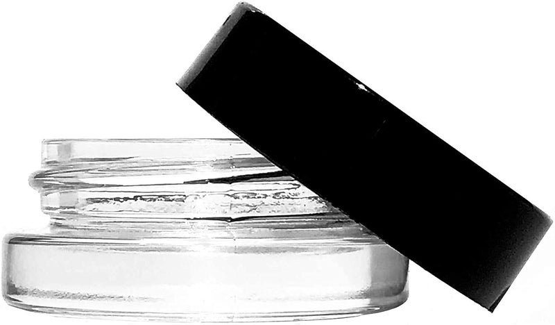 oil slick 90pcs Thick Bottom Low Profile 7ml Glass Jars with Black Lids : Air tight container (Black Lids) - Image 2