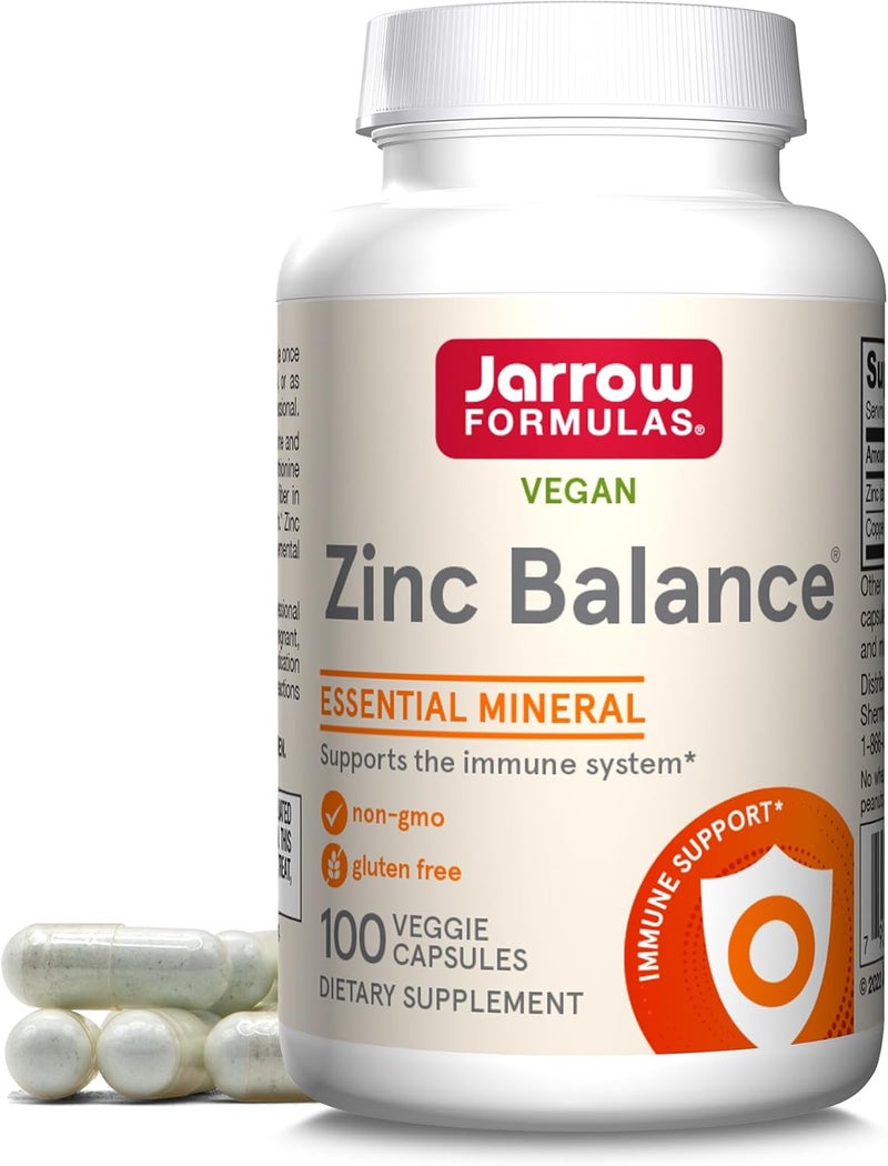 Jarrow Formulas Zinc Balance 15 mg  100 Servings Veggie Caps  Includes Copper  Essential Mineral for Immune System Support  Immune Support Supplement  Gluten Free Zinc Copper Supplement  Vegan - Image 1