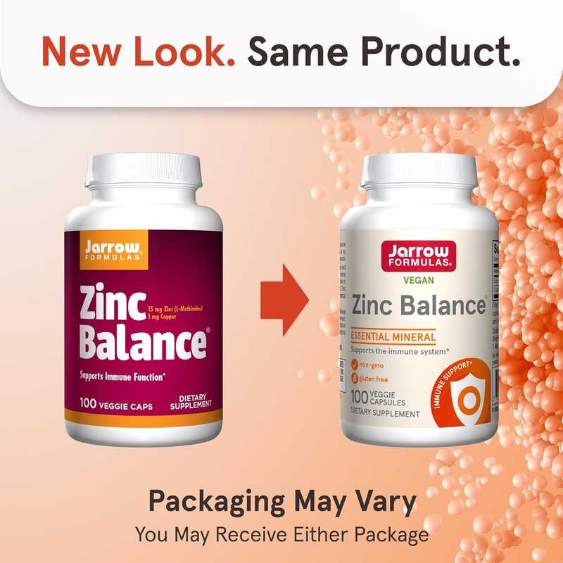 Jarrow Formulas Zinc Balance 15 mg  100 Servings Veggie Caps  Includes Copper  Essential Mineral for Immune System Support  Immune Support Supplement  Gluten Free Zinc Copper Supplement  Vegan - Image 2