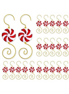 BASEMMAHER BASEMMAHER Christmas Ornament Hooks Candy, 20 Pieces Ornament Hooks Candy Bead Wire Ornament Hooks Christmas Ornament Hangers Christmas Tree Decorating Hangers for Christmas Tree Decoration  - Image 1