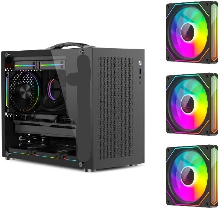 Compatible for Portable Mini PC Case, Side Transparent Design with Type-C Port Supports 240mm Water Cooling ATX SFX Power(X100Pro 4Prox3 WT) - Image 5