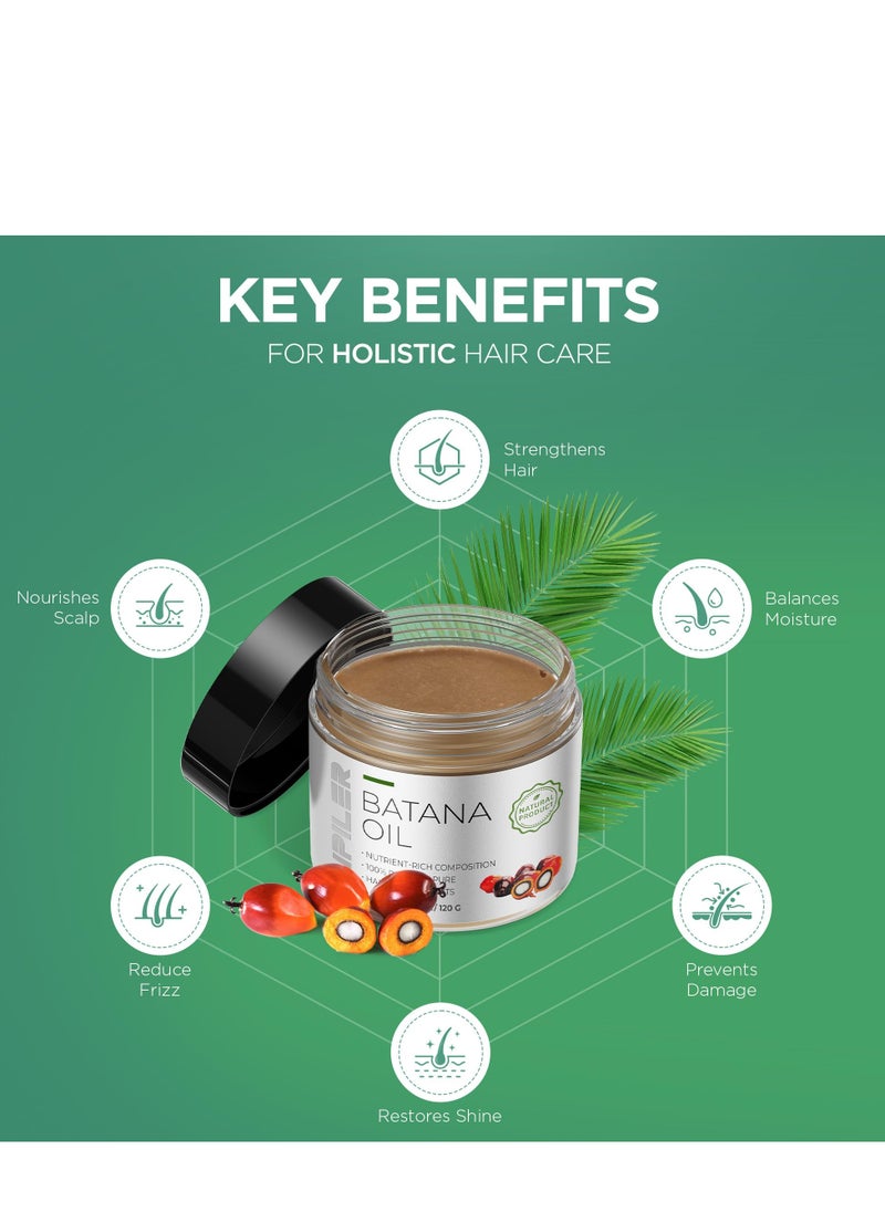 Oil AIPILER Dr. Sebi Raw Batana Oil from Honduras,Unrefined, Organic and Natural Ingredients - Promotes Hair Growth and Thickness for Men & Women, 100% Pure, 4.2 OZ  - Image 3