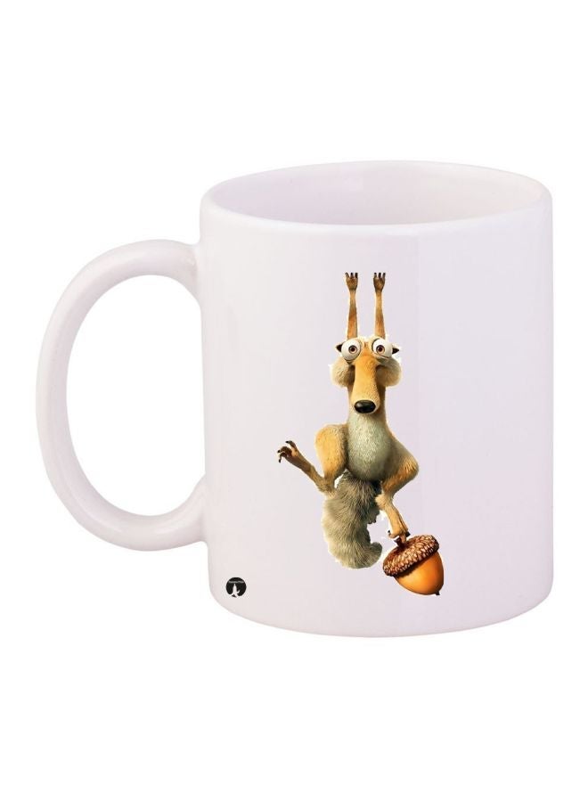 RYN Animal Printed Coffee Mug White/Yellow 11ounce