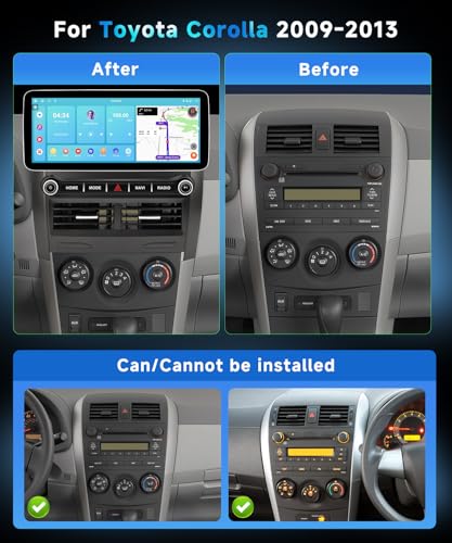 VECHTEL for Toyota Corolla 2009-2013 Car Radio with Wireless Carplay/Android Auto, 12.3 Inch Android 13 IPS Touch Screen Car Stereo, Bluetooth, GPS Navi, WiFi, SWC, DSP + Backup Camera - Image 2