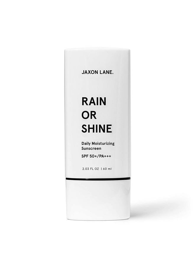 JAXON LANE RAIN OR SHINE Anti Aging Face Sunscreen SPF 50 for Clear Skin with Green Tea, Hyaluronic Acid, Vitamin E Oil, Ginseng Extract, Licorice Root – SPF Moisturizer for Face, Fragrance Free 2.03 Oz - Image 1