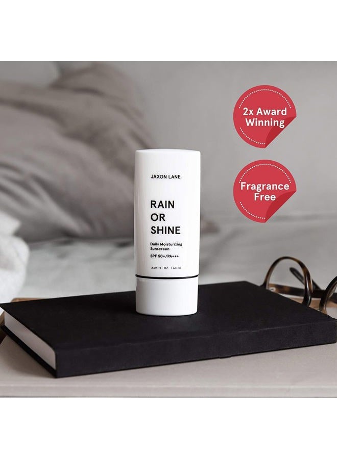 JAXON LANE RAIN OR SHINE Anti Aging Face Sunscreen SPF 50 for Clear Skin with Green Tea, Hyaluronic Acid, Vitamin E Oil, Ginseng Extract, Licorice Root – SPF Moisturizer for Face, Fragrance Free 2.03 Oz - Image 3