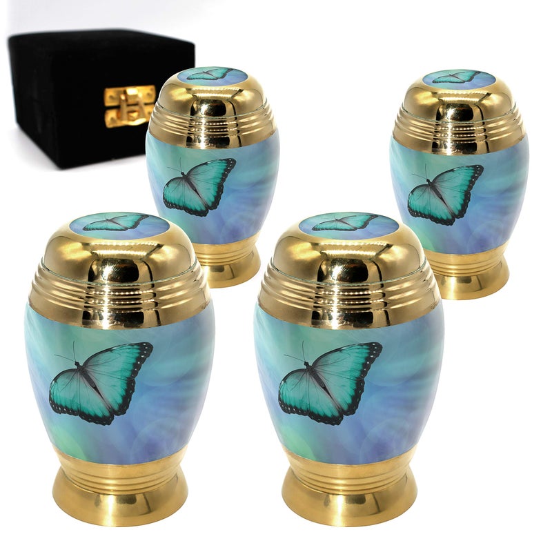 Commemorative Cremation Urns Bokeh Butterfly Cremation Urn for Ashes for Women  Personalized Cremation Urns for Human Ashes Adult Female Decorative Urns  Beautifully Handcrafted Set of 4 Small Urn for Ashes for Women 