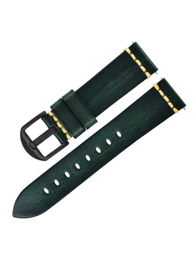 For 22mm Huawei Gt3 Watch Handmade Leather Strap Italian Vegetable Tanned Leather Samsung Cowhide Watch Strap - Image 1