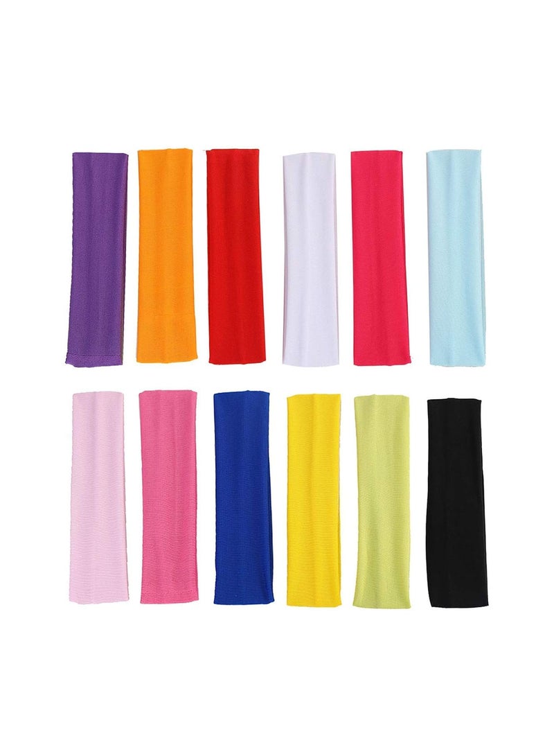 GGOOT 12 Pcs Yoga Headbands Elastic Stretch Cotton Head bands for Women Girls Sports Pilates Fitness - Image 5