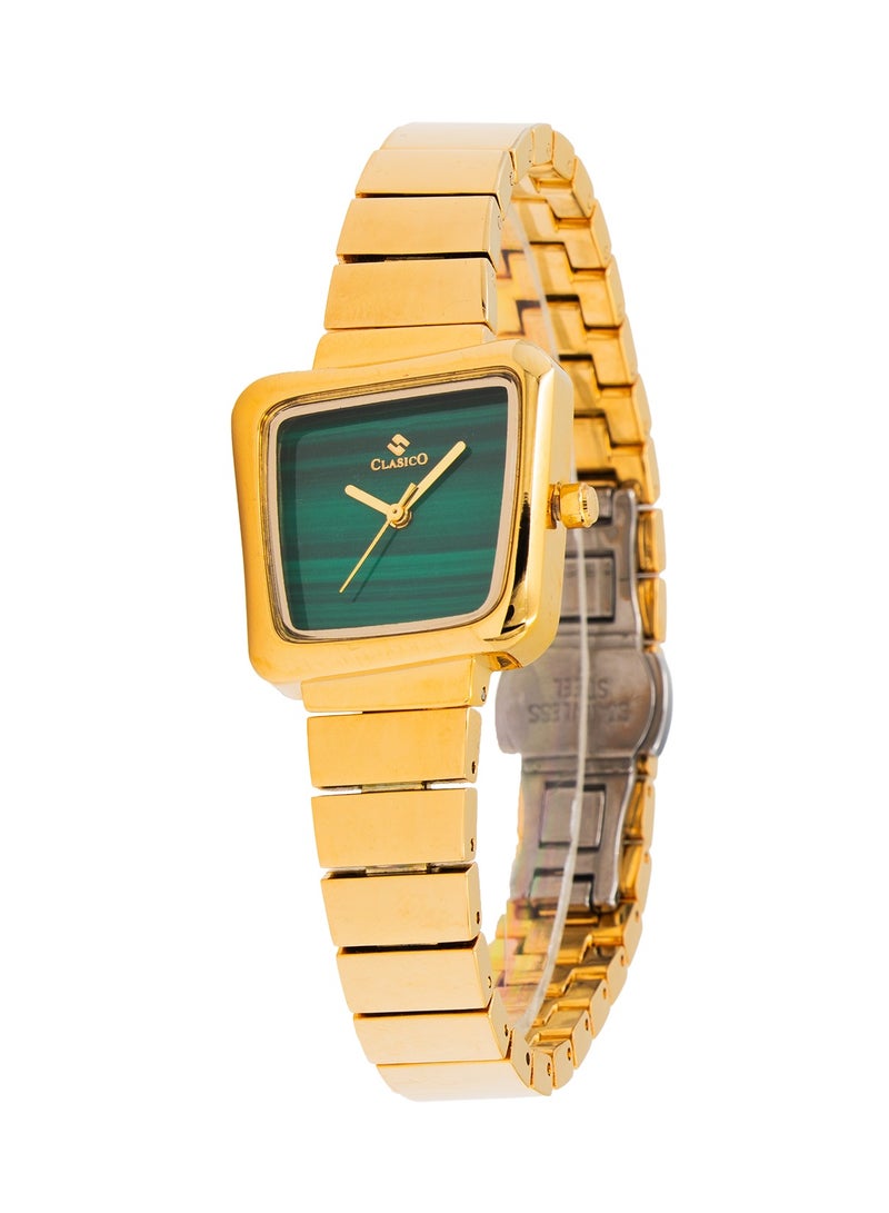 Clasico Elenor Gold-Tone Square Dial Watch - Elegant Women's Bracelet Timepiece ⏱️🌿 - Image 2