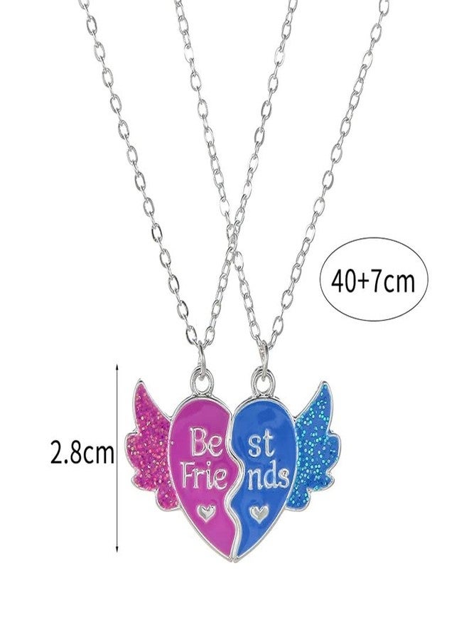 El Regalo 2 PCs Best Friend BFF Split Magnetic Matching Heart Wings Pendant Necklaces Set for Girls/Besties/Soul Sisters (Pink Blue Heart Wings) - Image 5