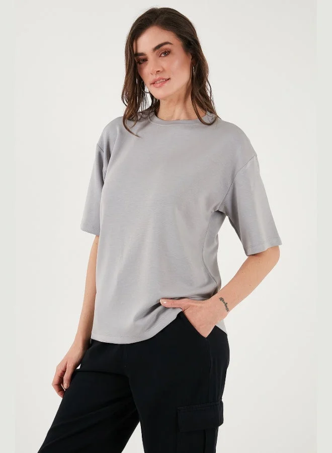 Lela Lela Stretch Oversize Fit Crew Neck T Shirt Women's T SHIRT 5865911
