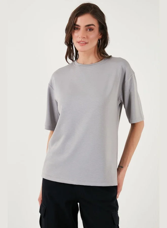 Lela Lela Stretch Oversize Fit Crew Neck T Shirt Women's T SHIRT 5865911