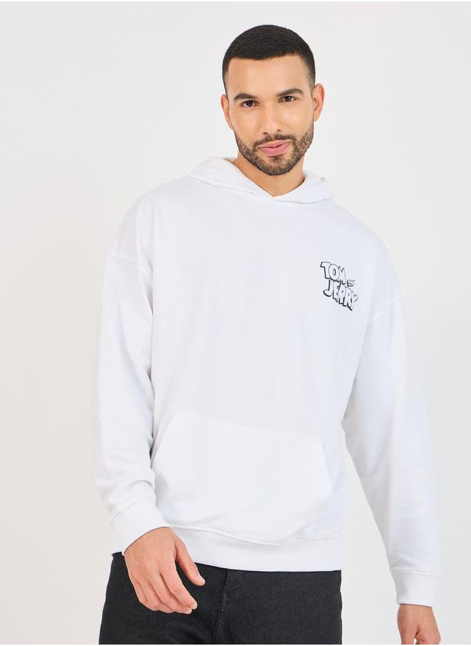 Tom & Jerry Character Print Oversized Hoodie