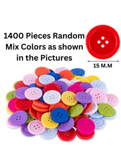 SARAOONT 1400 Pieces Mixed Color Buttons, 15 MM, Ideal for Crafts and Sewing  - Image 2