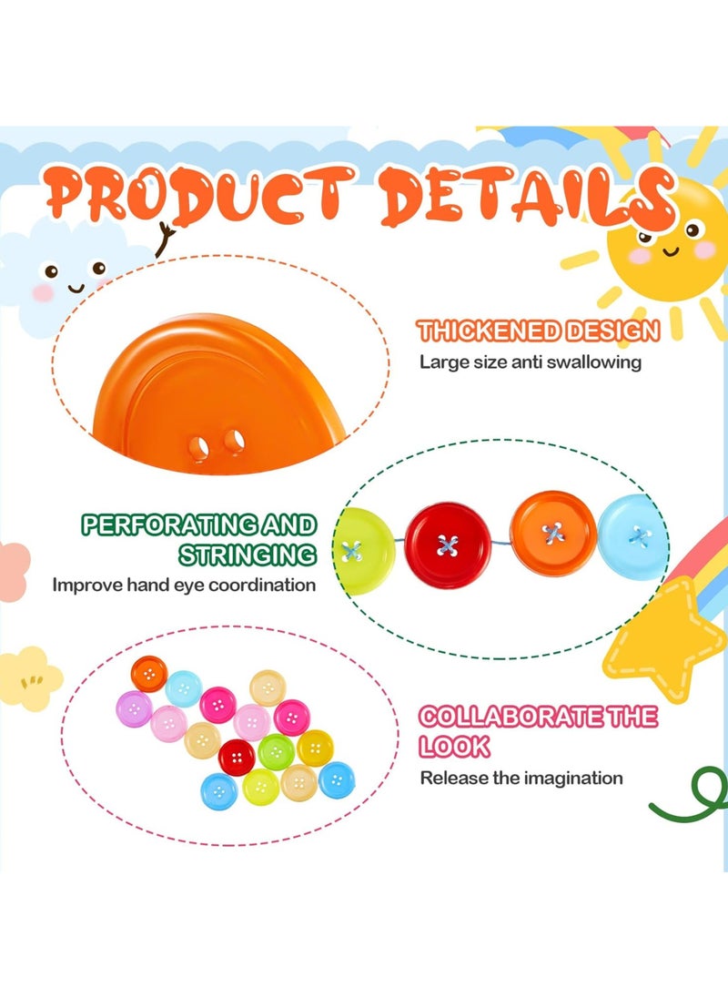SARAOONT - 1400 Pieces Mixed Color Buttons, 15 MM, Ideal for Crafts and Sewing - Image 1