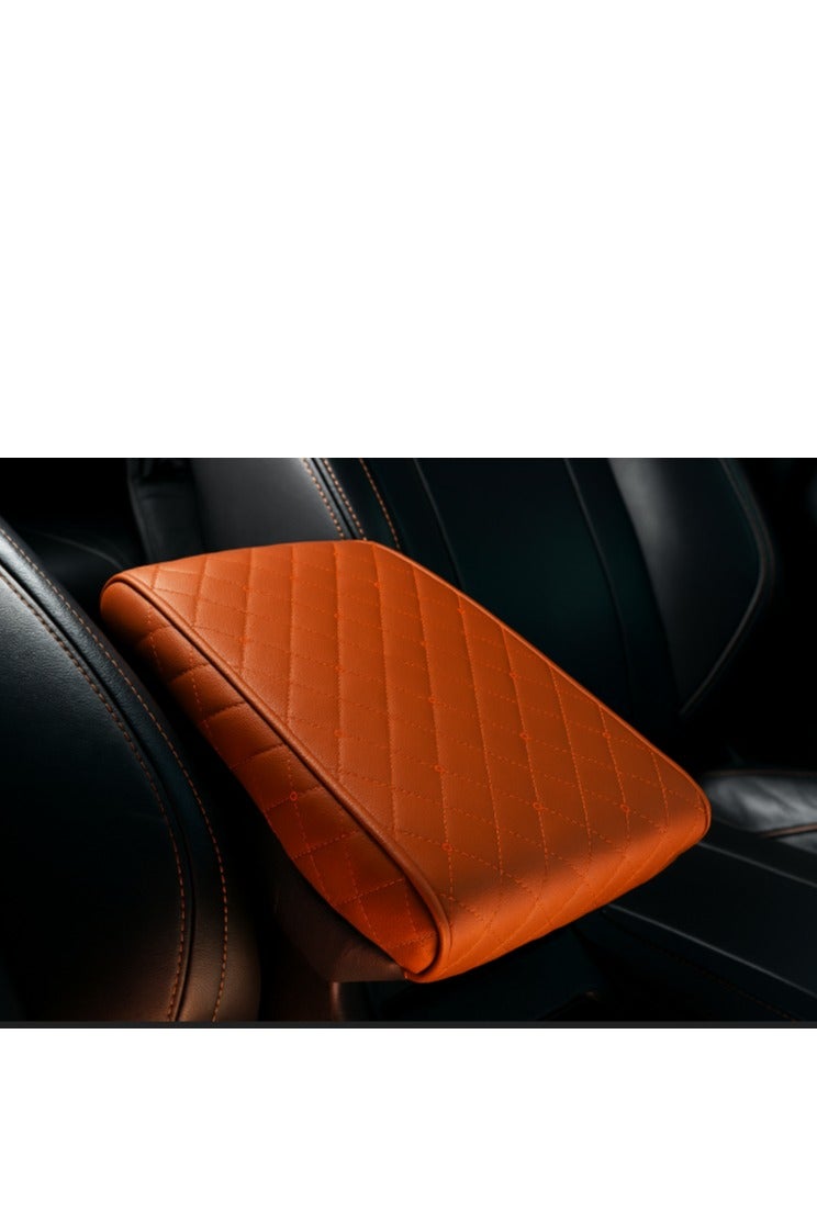 وسادة مسند ذراع السيارة الجلدية المبطنة الفاخرة - وسادة وحدة التحكم المركزية من جلد البولي يوريثان مع إسفنج الذاكرة، وتصميم غير قابل للانزلاق، وملاءمة عالمية للسيارات وسيارات الدفع الرباعي والشاحنات (بني) - Image 4