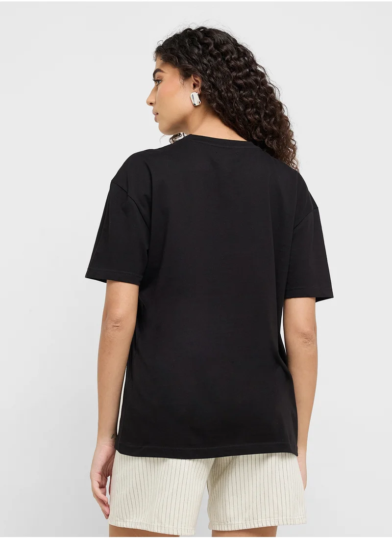 جينجر Crew Neck Varsity T-Shirt