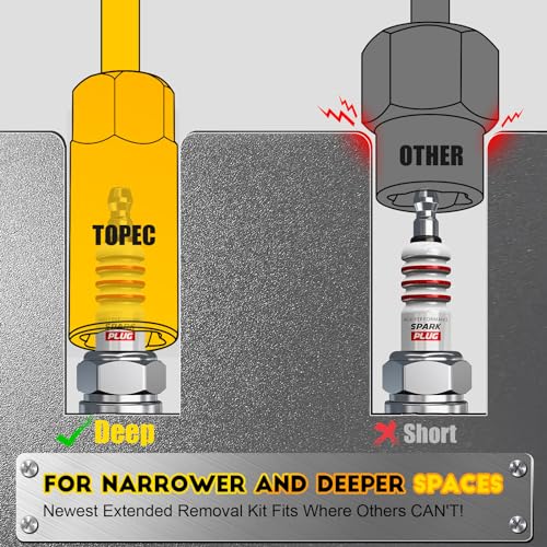 Topec 15PCS Deep Bolt Extractor Kit, 6mm-19mm Nut Extractor Socket Set, 3/8" Drive Rounded Bolt Remover, Spark Plug Extractor Tool for Broken, Stripped, Damaged, Rusted Stud and Bolt Nuts - Image 2