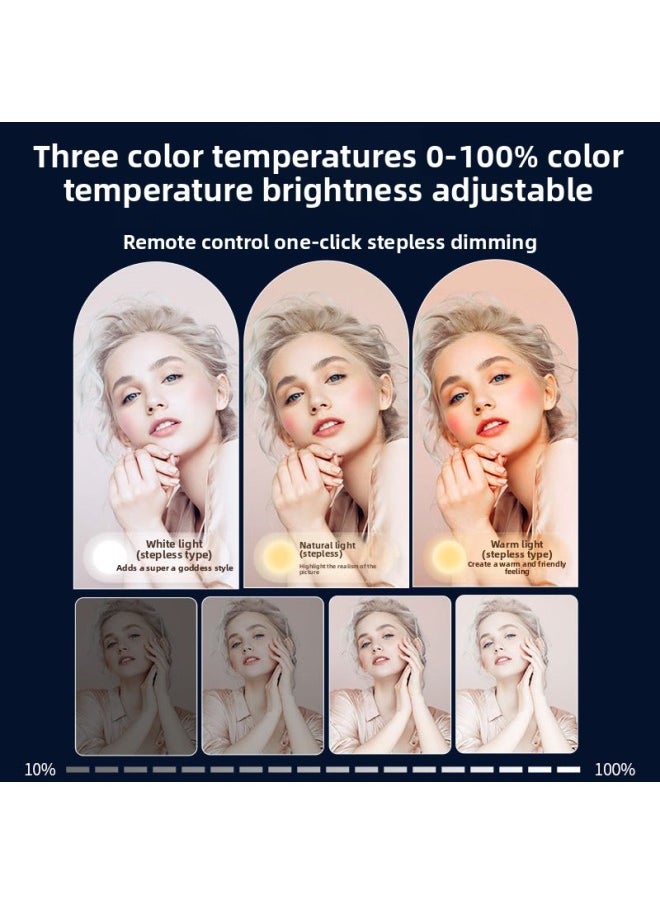 Generic - Live Fill Light Photography Light Live Light Beauty Photography Special Soft Light Studio Lighting Light E27 Lamp Holder-Light Source Color:Double Lights [force Push ☆ 500W Three-color Remote Control] + Softbox +2.1m Bracket - Image 1