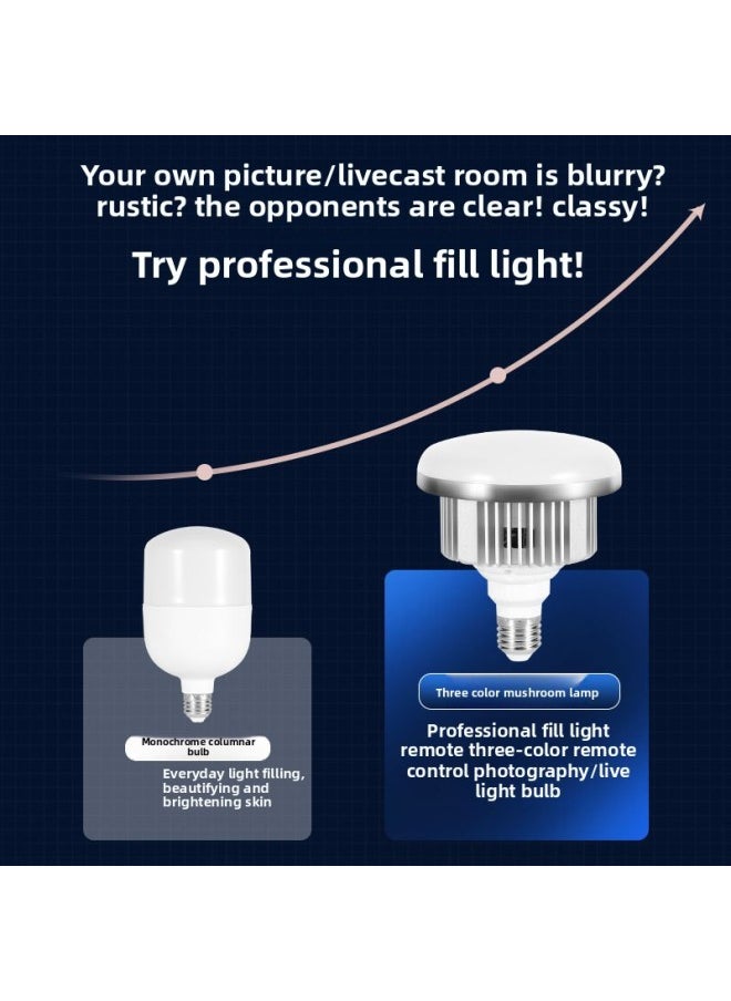 Generic - Live Fill Light Photography Light Live Light Beauty Photography Special Soft Light Studio Lighting Light E27 Lamp Holder-Light Source Color:Double Lights [force Push ☆ 500W Three-color Remote Control] + Softbox +2.1m Bracket - Image 1