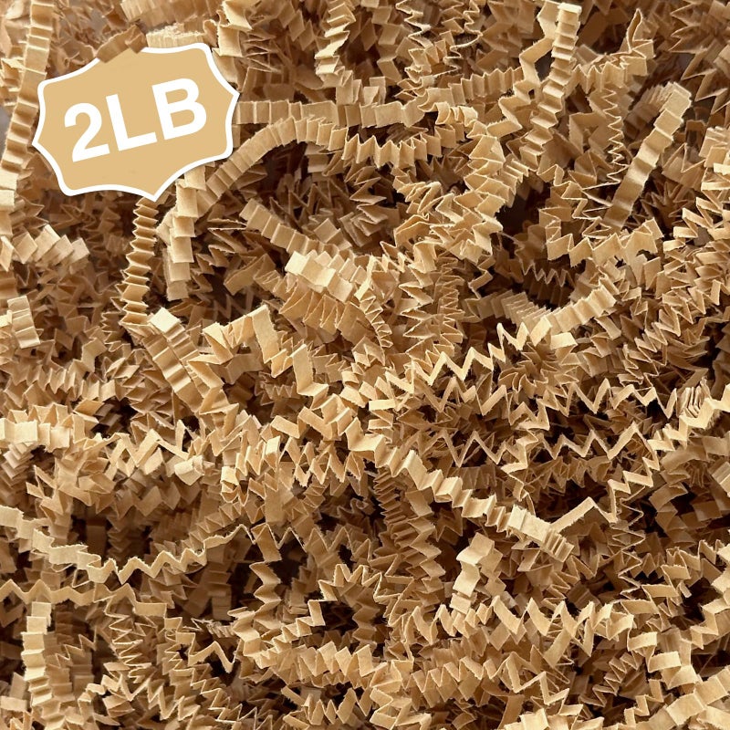 Corlcol 2LB Crinkle Cut Paper Shred Filler for Bag Gift Box Basket Confetti Paper Shreded Stuffing Decoration for Christmas Day Holiday PartyKraft - Image 2