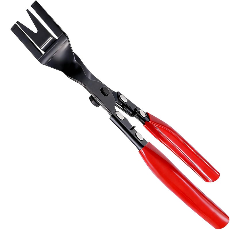 RXALASKA Car Panel Trim Removal Tool Interior Clip Plier with Red NonSlip Handle Door Upholstery and Dashboard Fastener Remover - Image 3