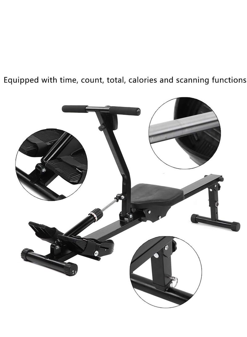 الكوتش آلة التجديف المنزلية، متعددة الوظائف وقابلة للطي وقابلة للتعديل، آلة تجديف هوائية للياقة البدنية المنزلية مع مؤشرات رقمية لصالات الألعاب الرياضية الخاصة وتدريبات القوة - Image 3